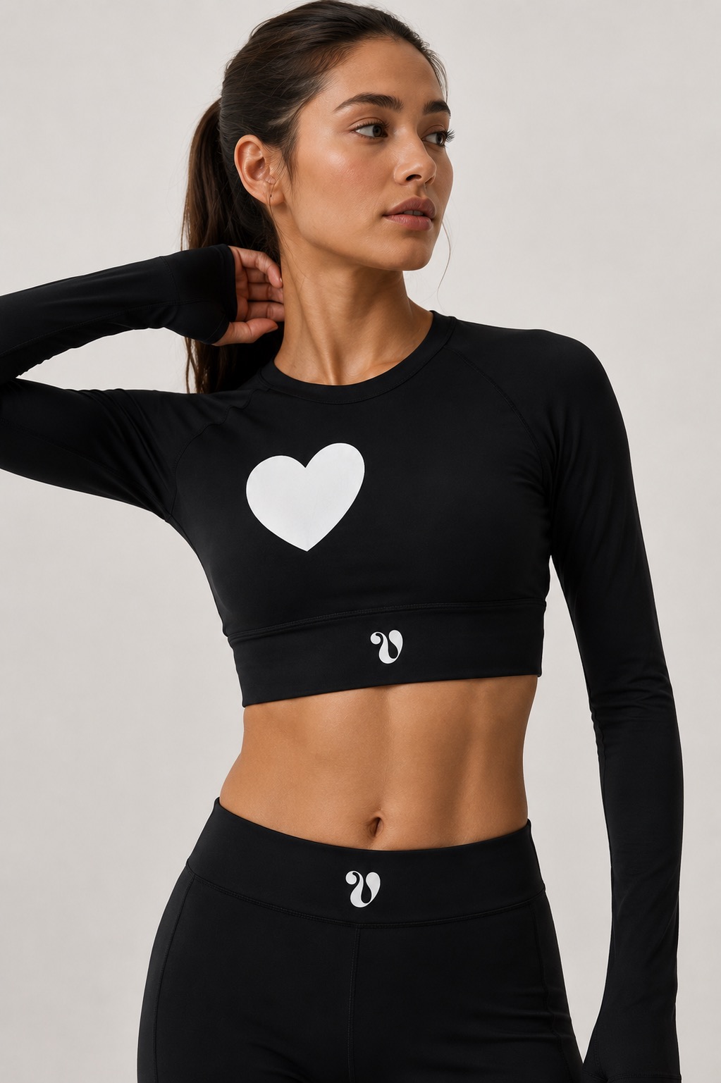 Signature Heart Long Sleeve Crop Top