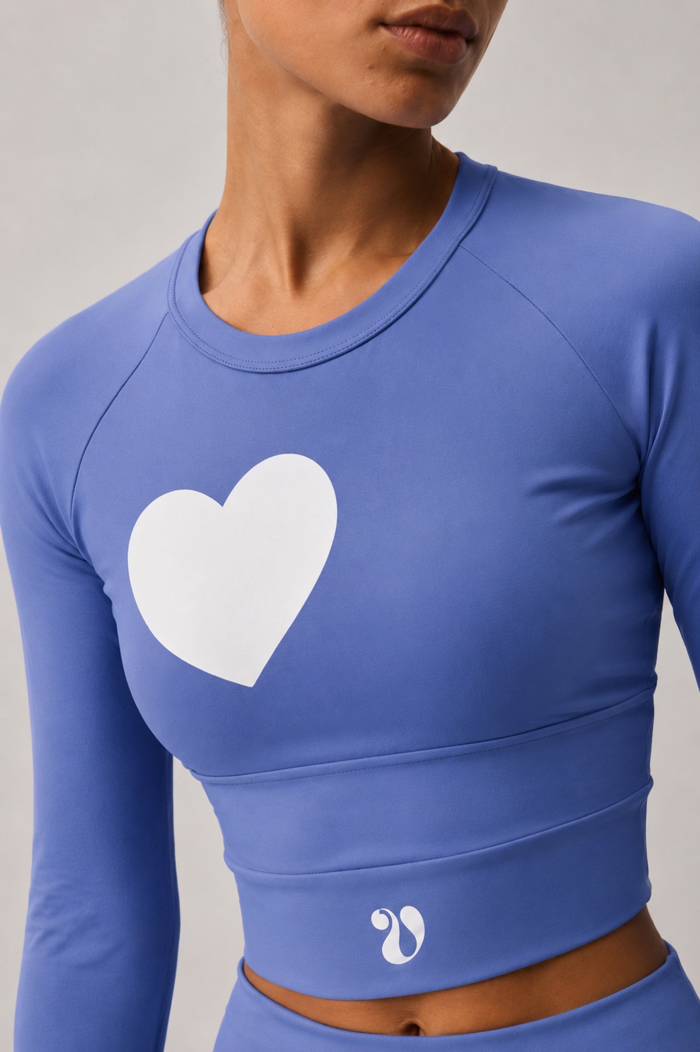 Signature Heart Long Sleeve Crop Top